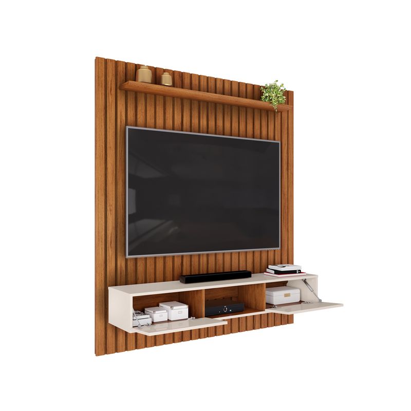 Conjunto de Móveis Tv 260X186X35cm para Televisores Até 65 Lareira