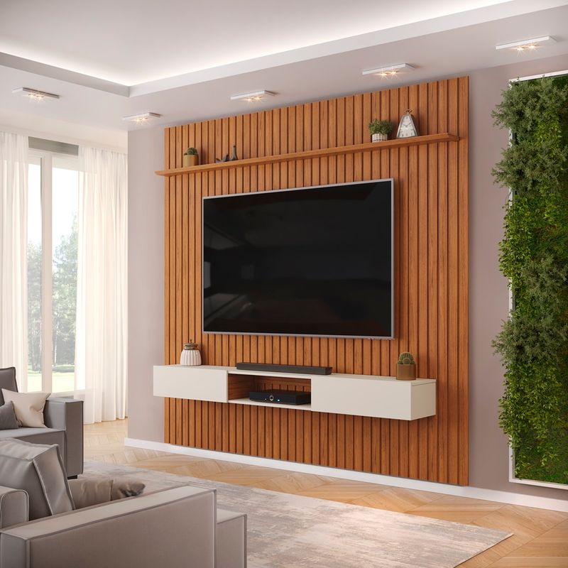 PAINEL-RIPADO-E-BANCADA-TRENTO-250X240-FREIJO/OFF-WHITE-     1